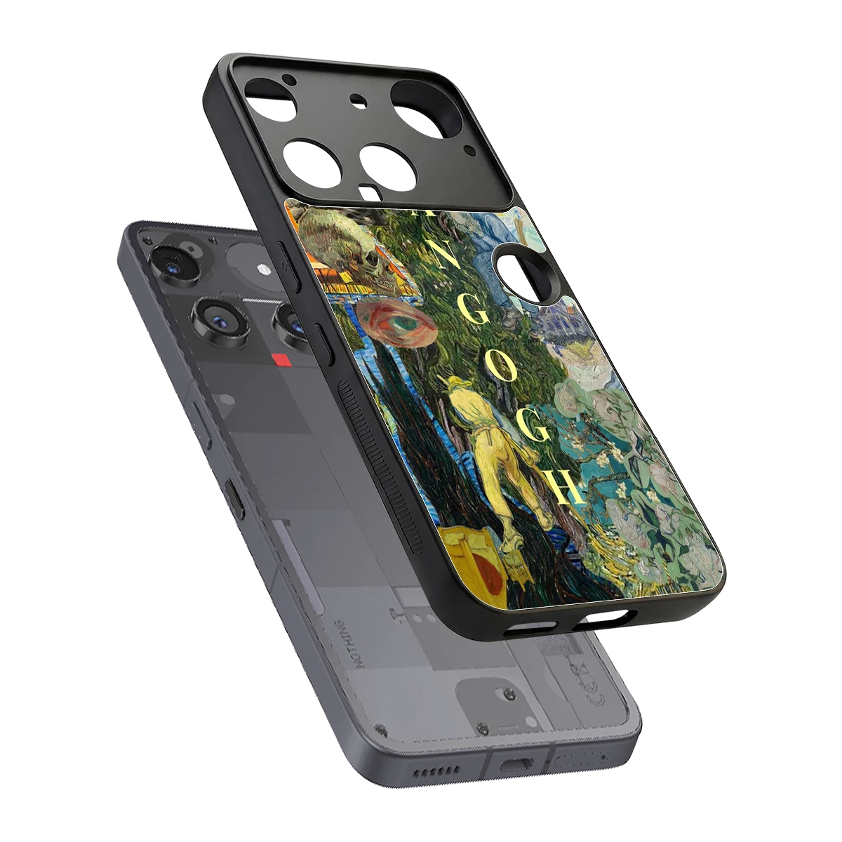 Van Gogh Collage sleek nothing phone 3 cover with tempered glass back and TPU edges