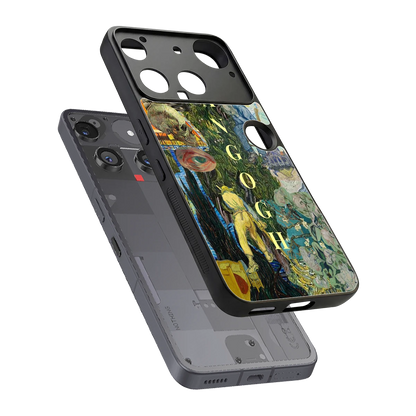 Van Gogh Collage sleek nothing phone 3 cover with tempered glass back and TPU edges