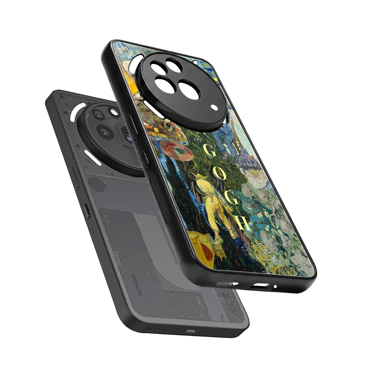 Van Gogh Collage sleek nothing phone 3a pro cover with tempered glass back and TPU edges