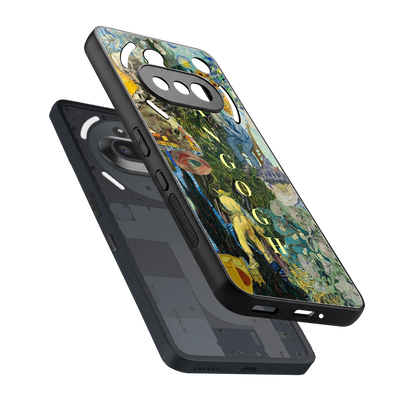 Van Gogh Collage sleek nothing phone 3a cover with tempered glass back and TPU edges
