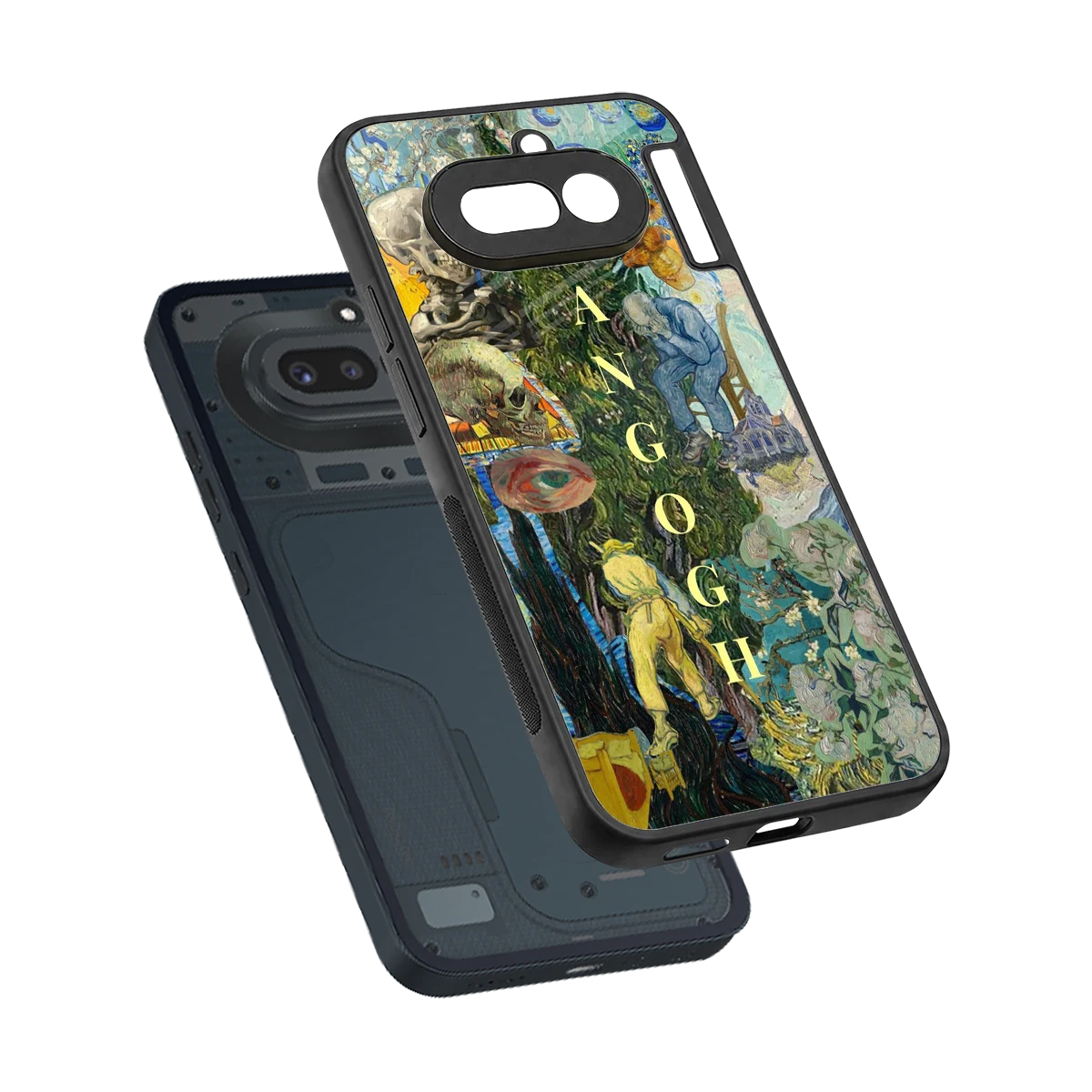 Van Gogh Collage sleek nothing phone 4a cover with tempered glass back and TPU edges