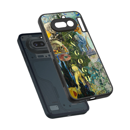 Van Gogh Collage sleek nothing phone 4a cover with tempered glass back and TPU edges