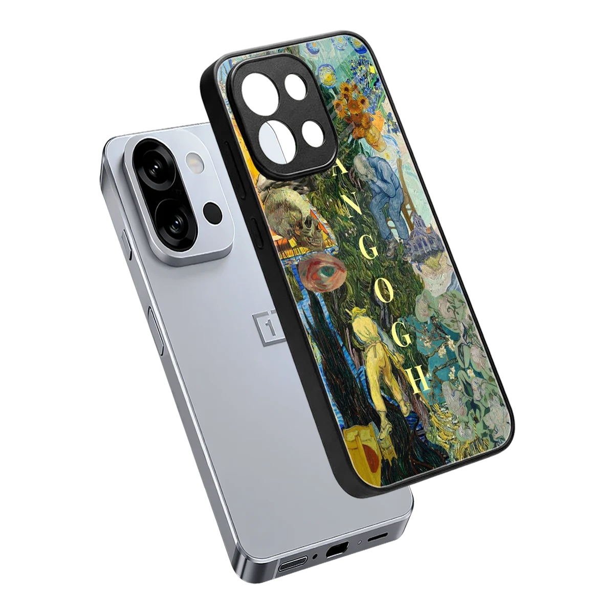 Van Gogh Collage sleek oneplus 13s cover with tempered glass back and TPU edges