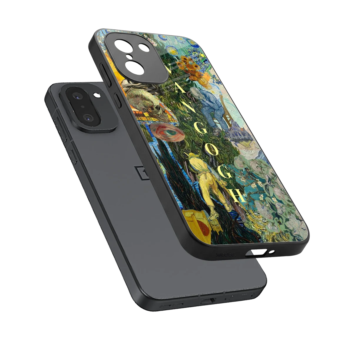 Van Gogh Collage sleek oneplus 15r cover with tempered glass back and TPU edges