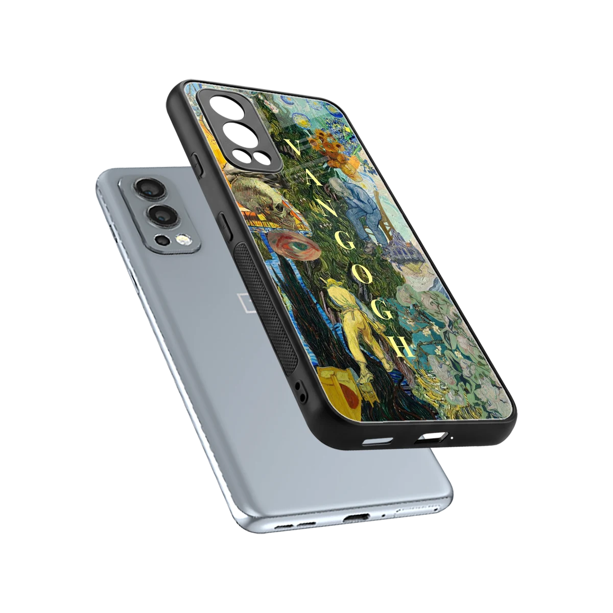 Van Gogh Collage sleek oneplus nord 2 cover with tempered glass back and TPU edges