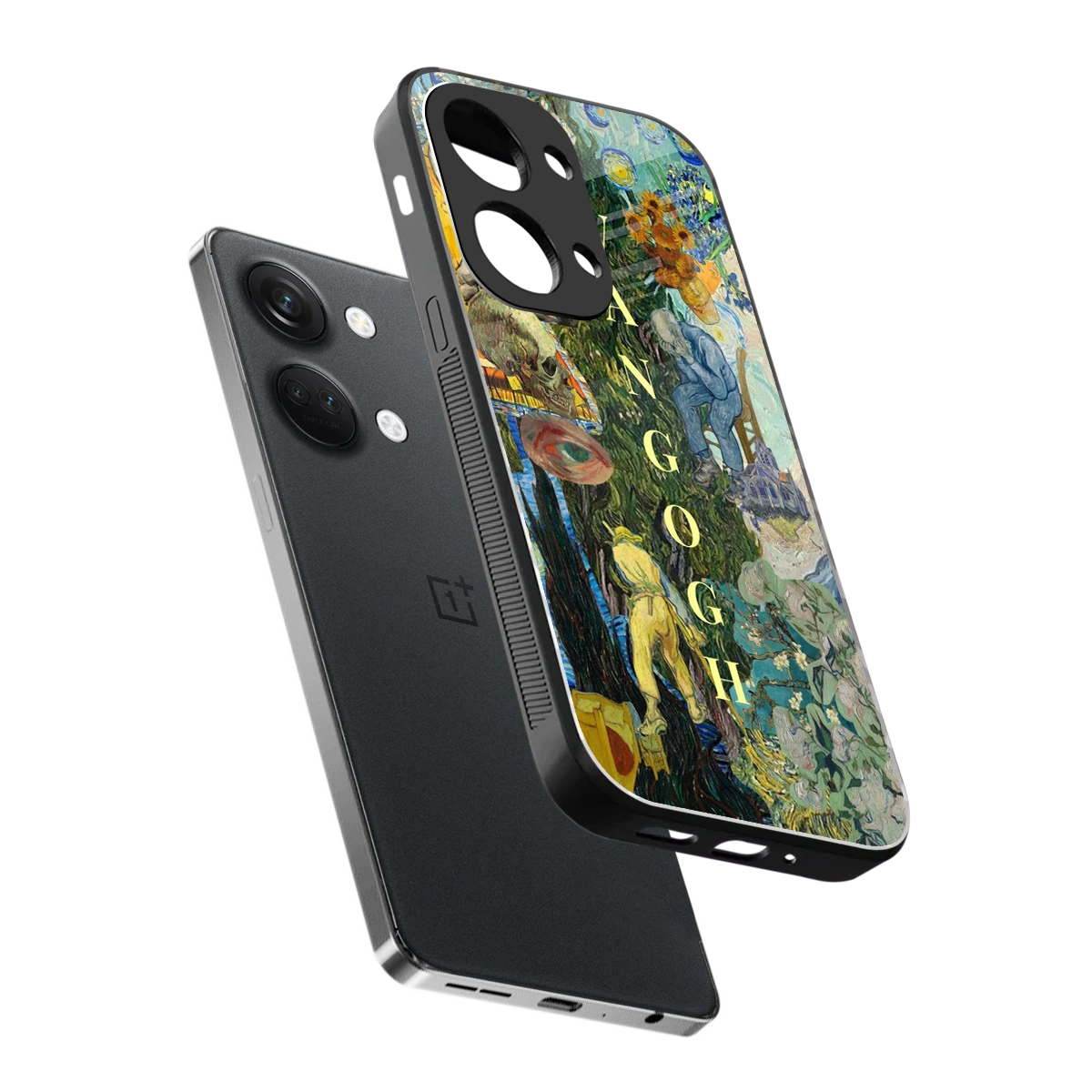 Van Gogh Collage sleek oneplus nord 3 cover with tempered glass back and TPU edges