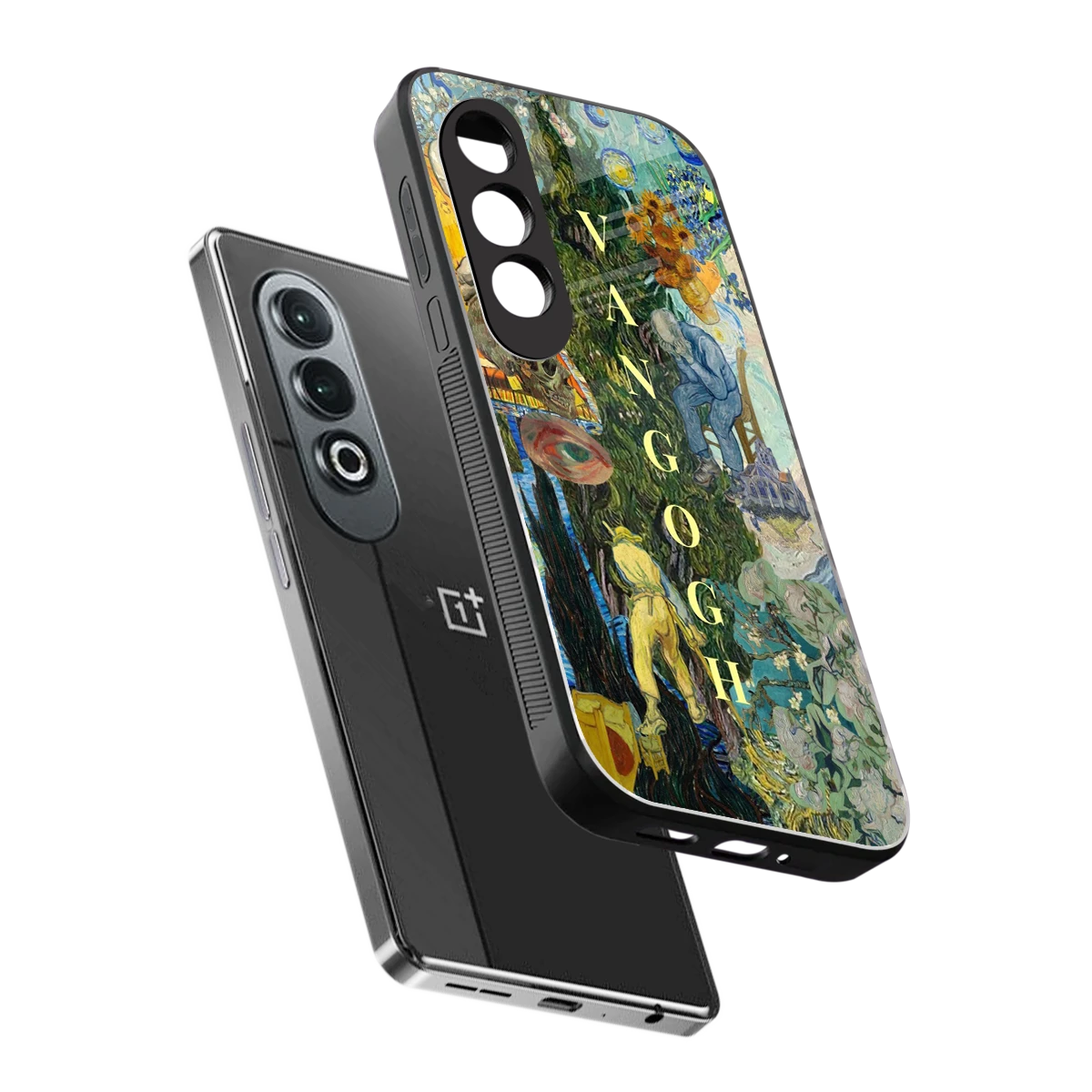Van Gogh Collage sleek oneplus nord ce 4 cover with tempered glass back and TPU edges
