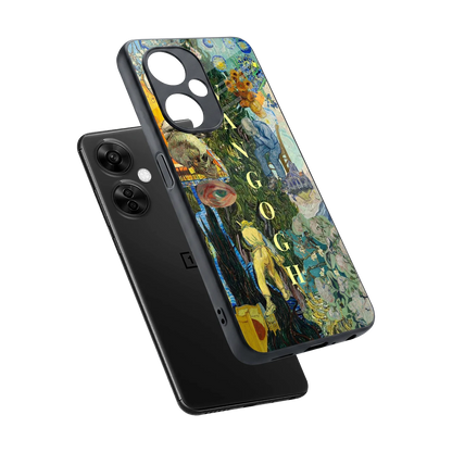 Van Gogh Collage sleek oneplus nord ce 3 lite cover with tempered glass back and TPU edges