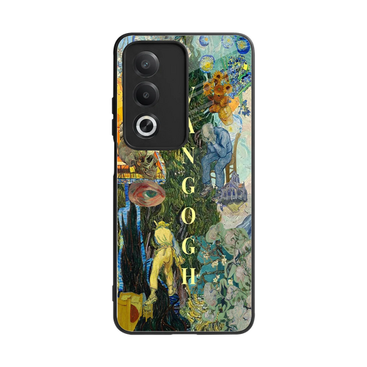 Van Gogh Collage back phone cover | glass case for oppo a3 pro