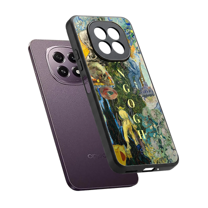 Van Gogh Collage sleek oppo f29 5g cover with tempered glass back and TPU edges