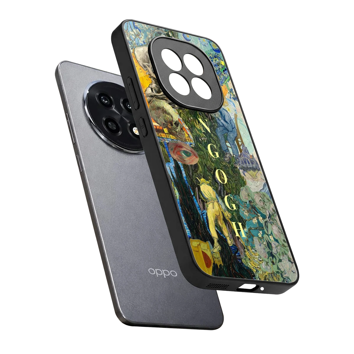 Van Gogh Collage sleek oppo f29 pro 5g cover with tempered glass back and TPU edges