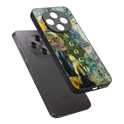 Van Gogh Collage sleek oppo f31 pro 5g cover with tempered glass back and TPU edges