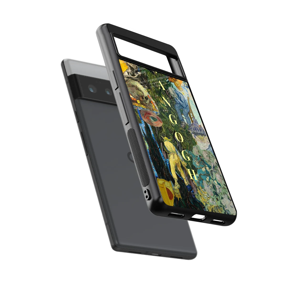 Van Gogh Collage sleek google pixel 6 pro cover with tempered glass back and TPU edges