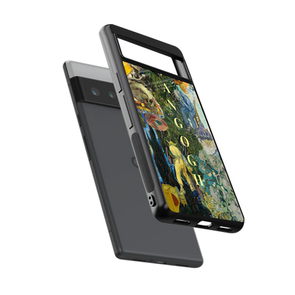 Van Gogh Collage sleek google pixel 6 pro cover with tempered glass back and TPU edges