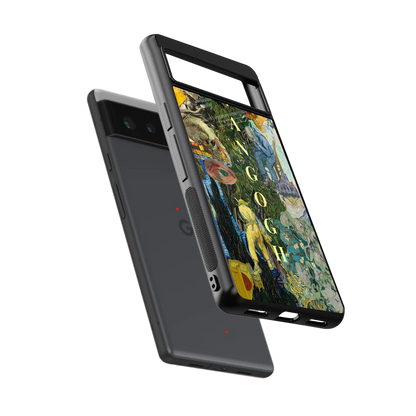 Van Gogh Collage sleek google pixel 6 cover with tempered glass back and TPU edges