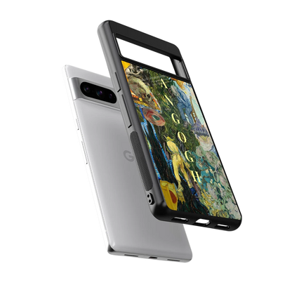 Van Gogh Collage sleek google pixel 8 pro cover with tempered glass back and TPU edges