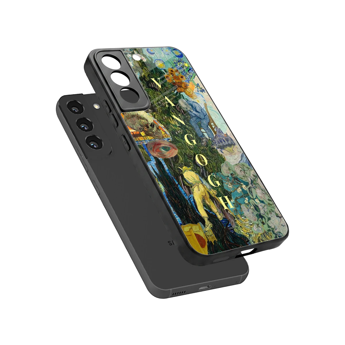 Van Gogh Collage sleek samsung galaxy s22 cover with tempered glass back and TPU edges