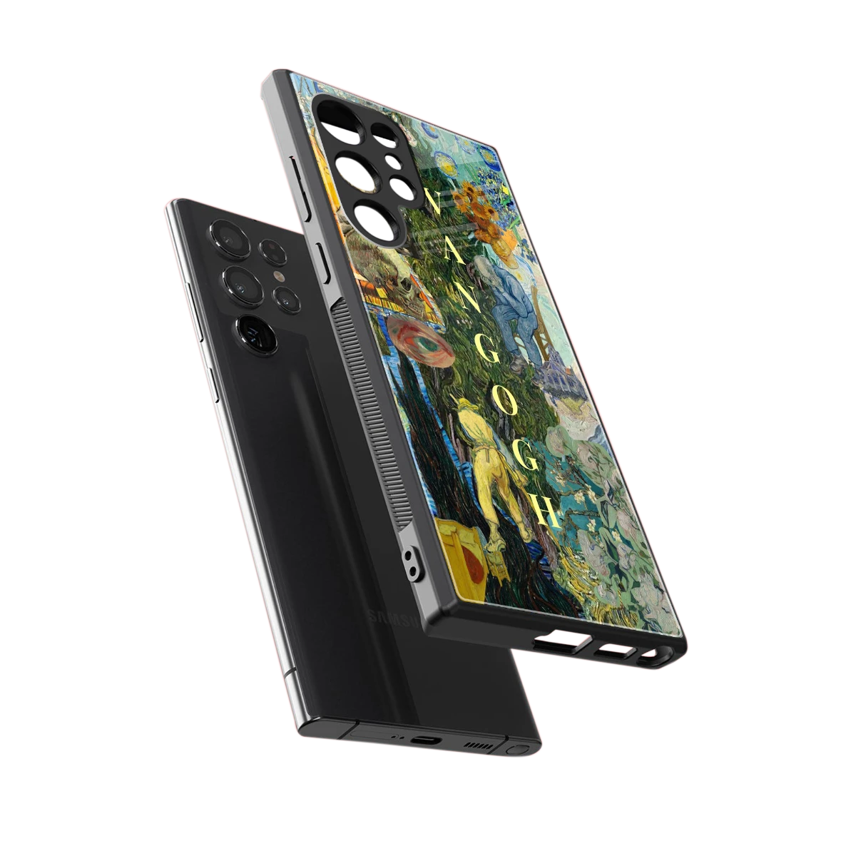 Van Gogh Collage sleek samsung galaxy s23 ultra cover with tempered glass back and TPU edges