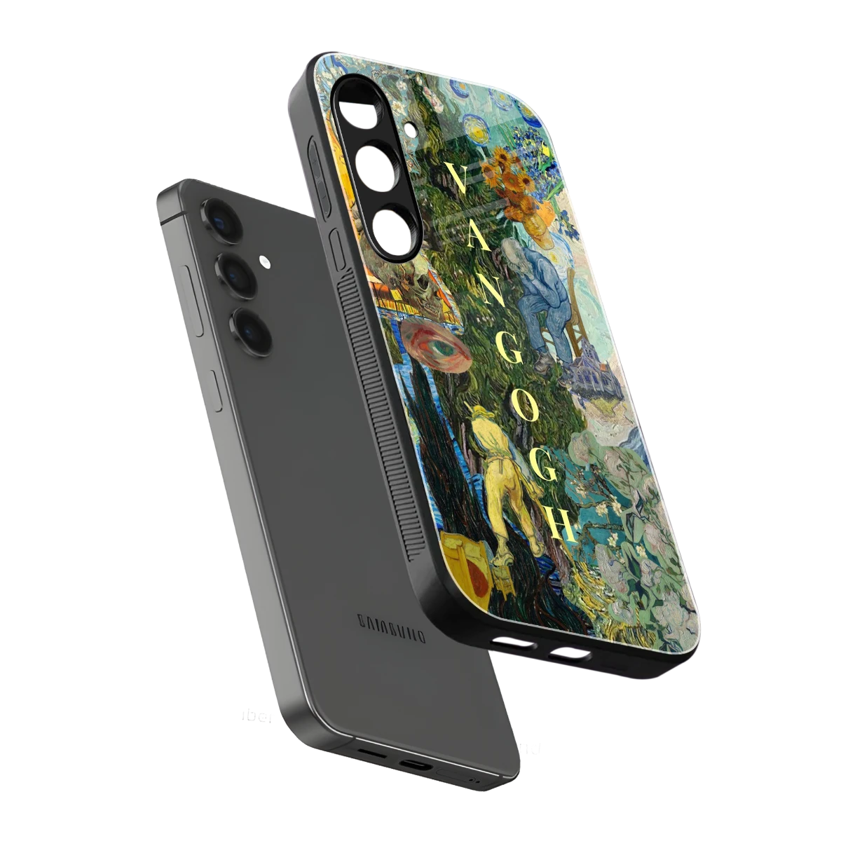 Van Gogh Collage sleek samsung galaxy s25 cover with tempered glass back and TPU edges