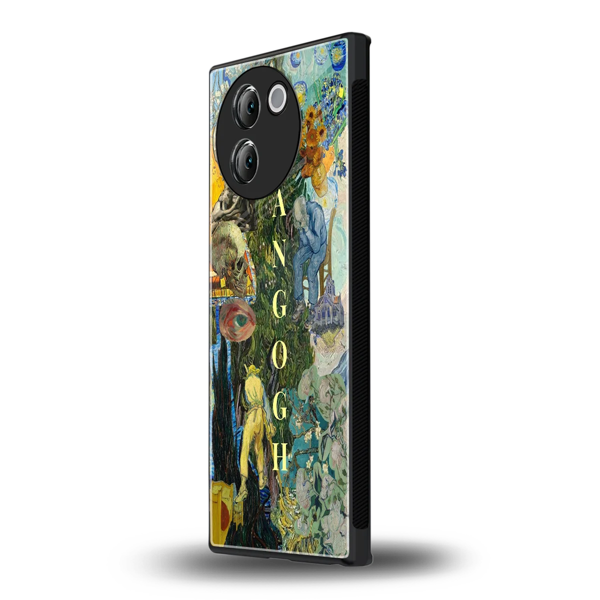 Van Gogh Collage vivo v30e mobile cover | shockproof glass phone case