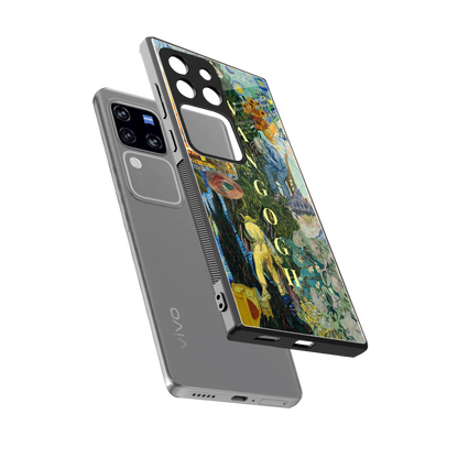 Van Gogh Collage sleekvivo v30 pro cover with tempered glass back and TPU edges