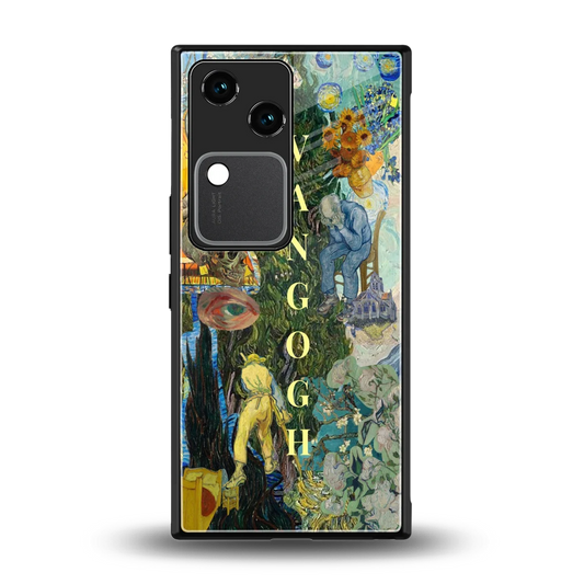Van Gogh Collage back phone cover | glass case for vivo v30