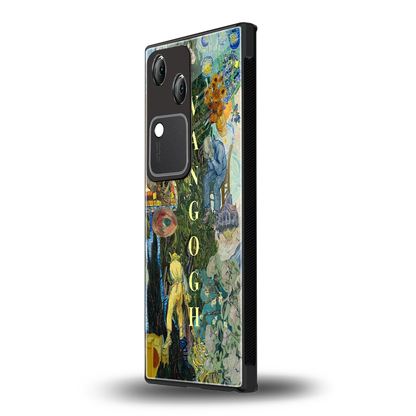Van Gogh Collage vivo v30 mobile cover | shockproof glass phone case
