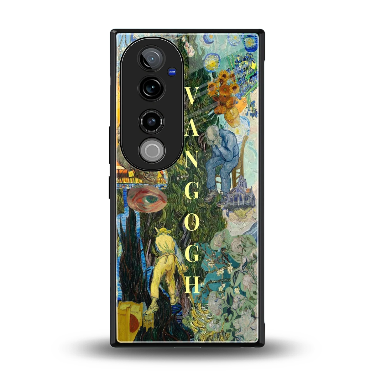Van Gogh Collage back phone cover | glass case for vivo v40 pro