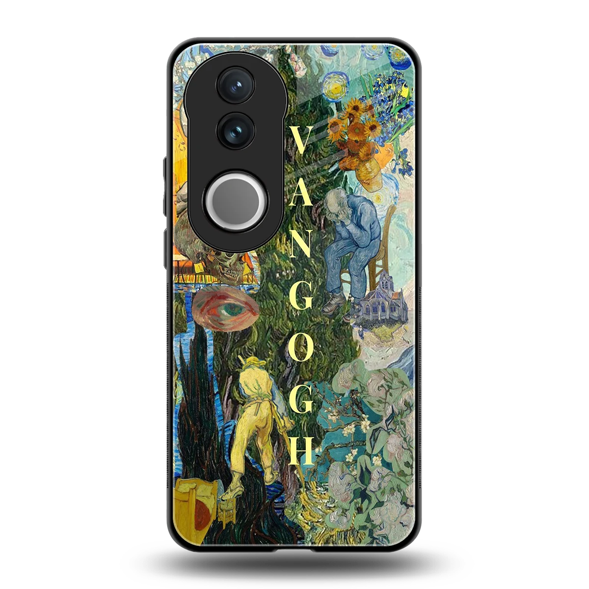 Van Gogh Collage back phone cover | glass case for vivo v50