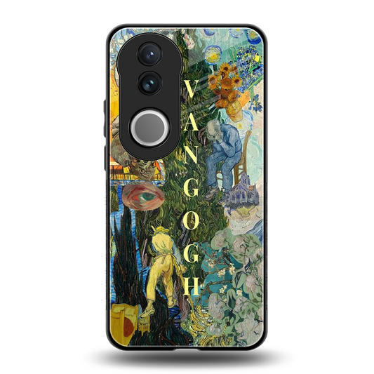 Van Gogh Collage back phone cover | glass case for vivo v50