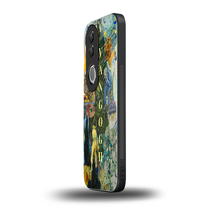 Van Gogh Collage vivo v50 mobile cover | shockproof glass phone case