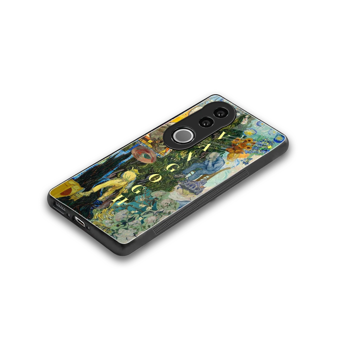 Van Gogh Collage stylish phone case for vivo v50 | glossy glass and slim fit