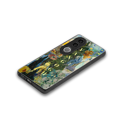 Van Gogh Collage stylish phone case for vivo v50 | glossy glass and slim fit