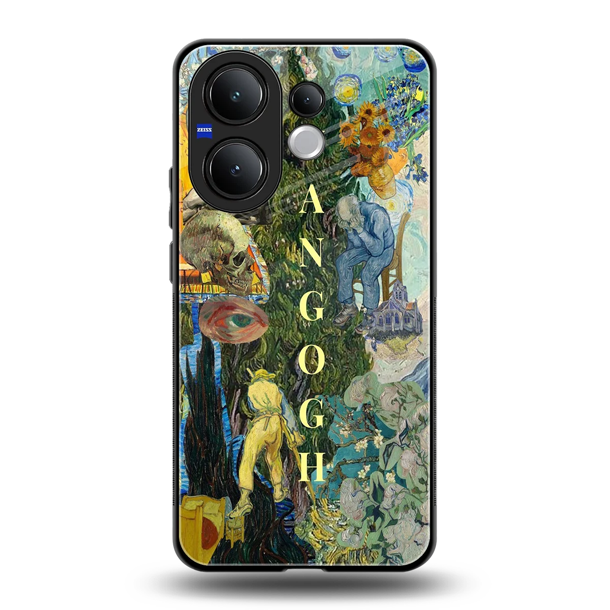 Van Gogh Collage back phone cover | glass case for vivo v60