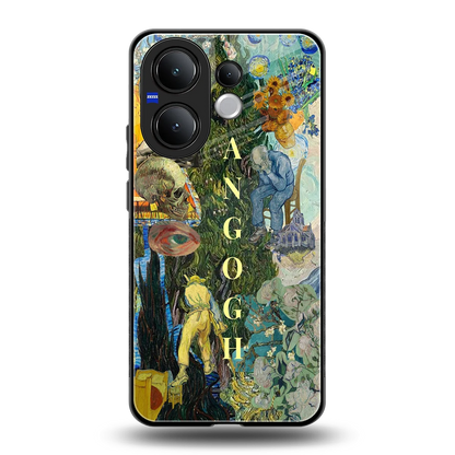 Van Gogh Collage back phone cover | glass case for vivo v60