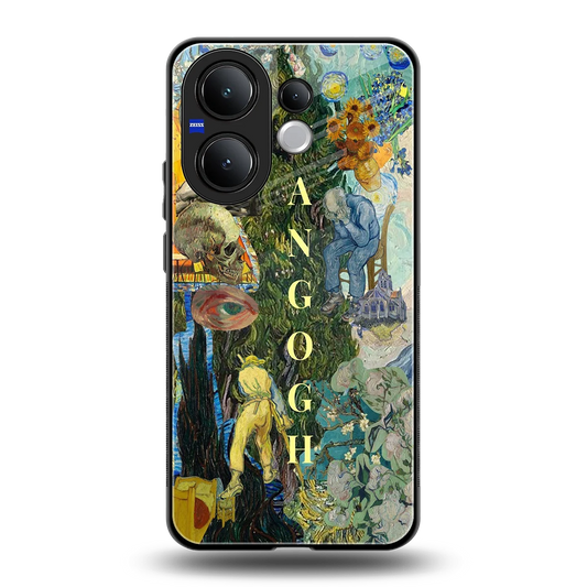 Van Gogh Collage back phone cover | glass case for vivo v60