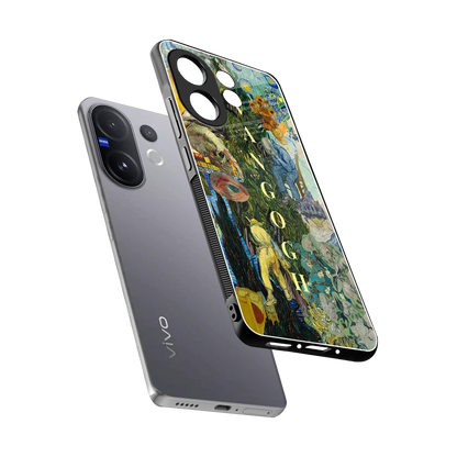 Van Gogh Collage sleek vivo v60 cover with tempered glass back and TPU edges