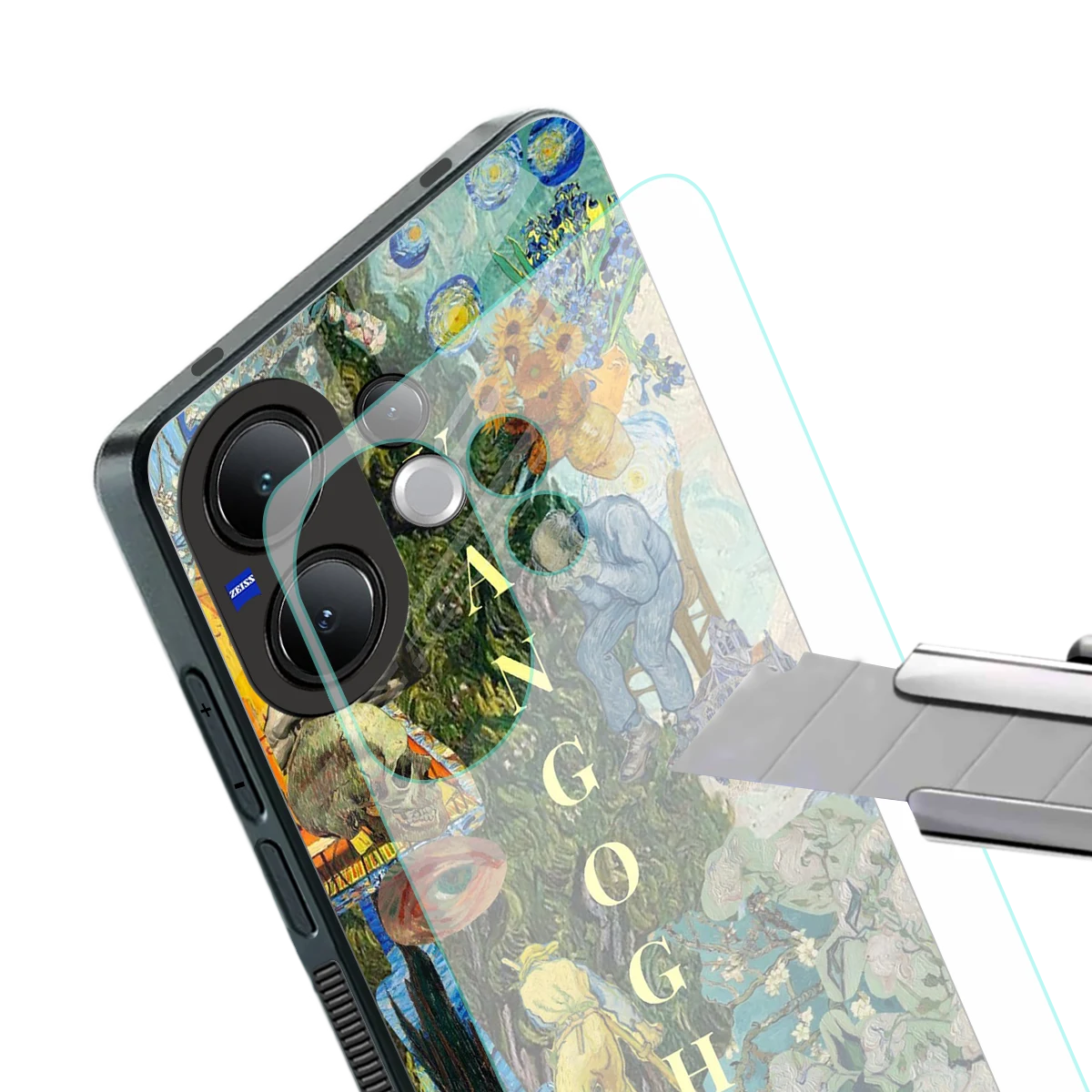 Van Gogh Collage stylish phone case for vivo v60 | glossy glass and slim fit