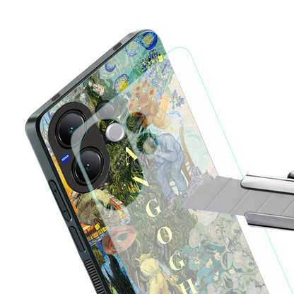 Van Gogh Collage stylish phone case for vivo v60 | glossy glass and slim fit