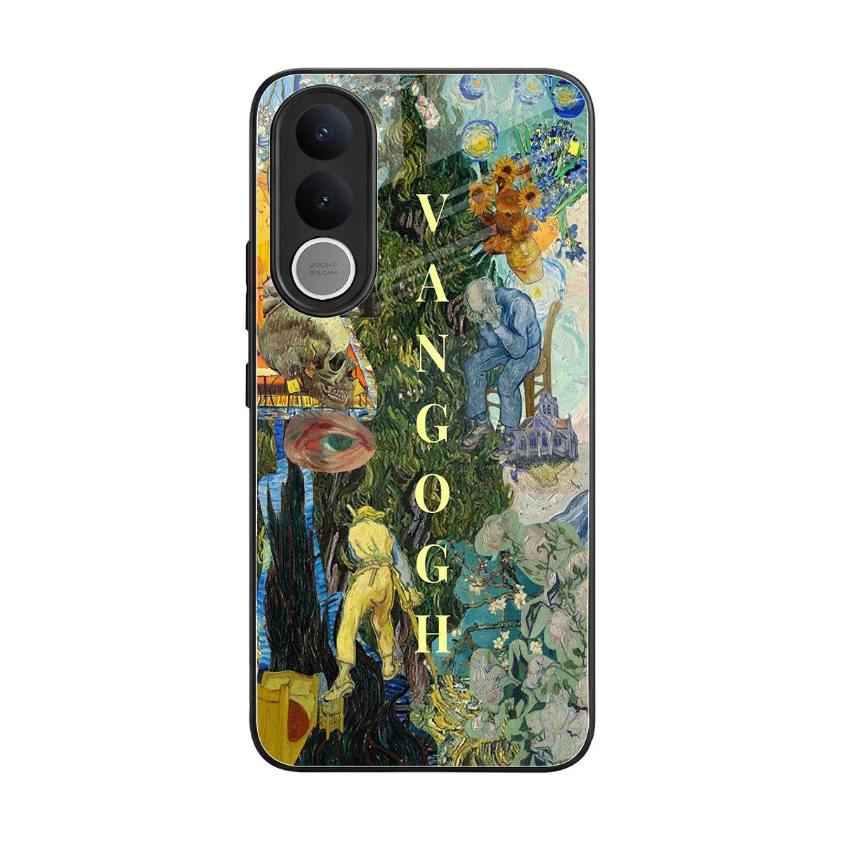 Van Gogh Collage back phone cover | glass case for vivo v70 fe