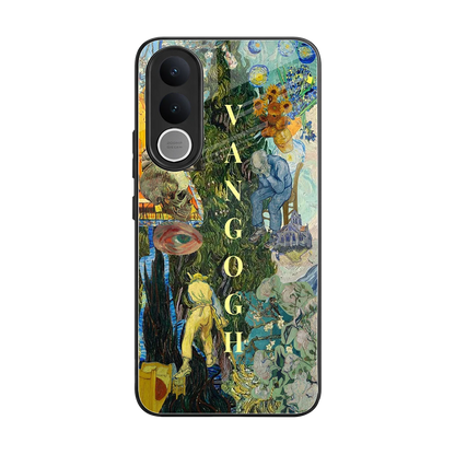 Van Gogh Collage back phone cover | glass case for vivo v70 fe