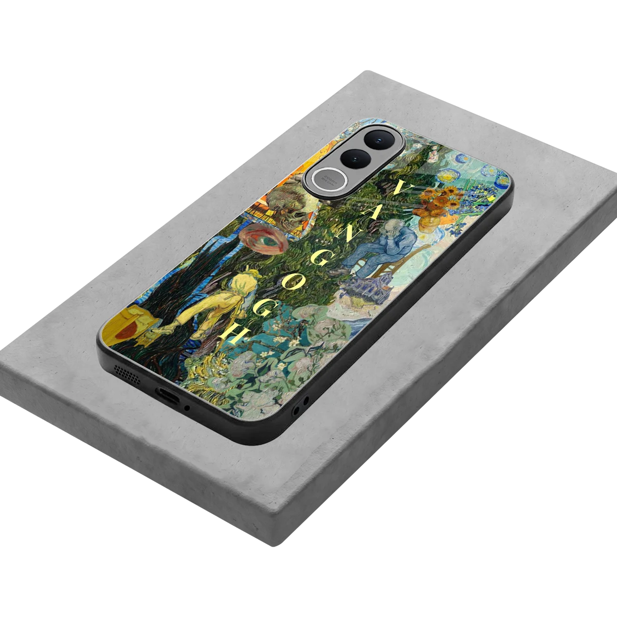 Van Gogh Collage stylish phone case for vivo v70 fe | glossy glass and slim fit