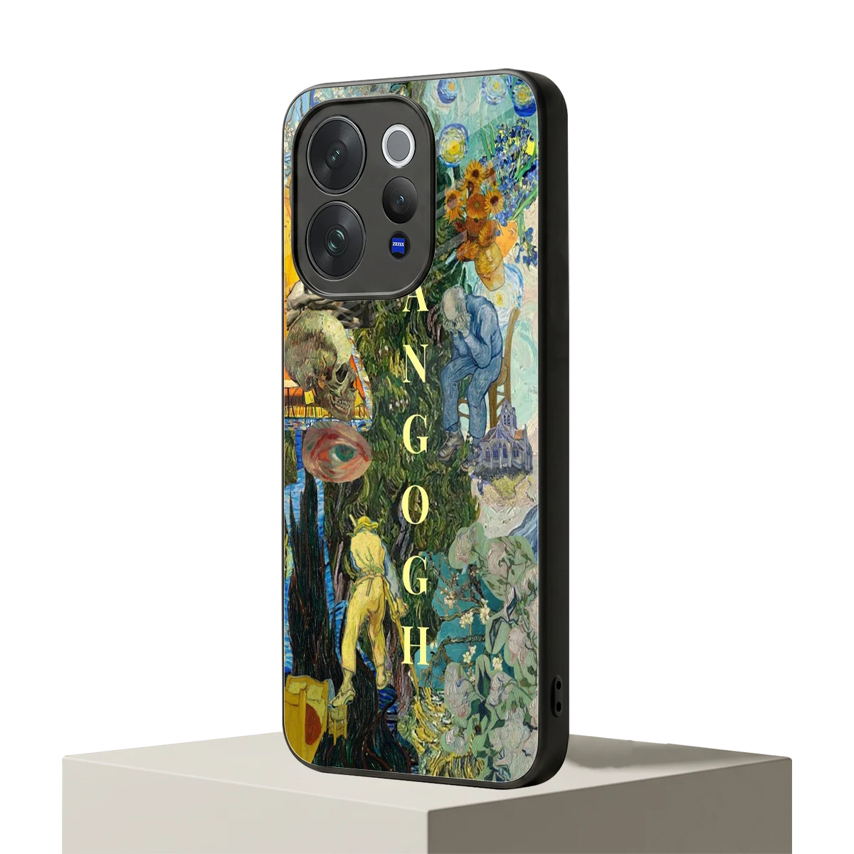 Van Gogh Collage vivo v70 mobile cover | shockproof glass phone case