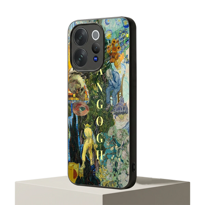 Van Gogh Collage vivo v70 mobile cover | shockproof glass phone case
