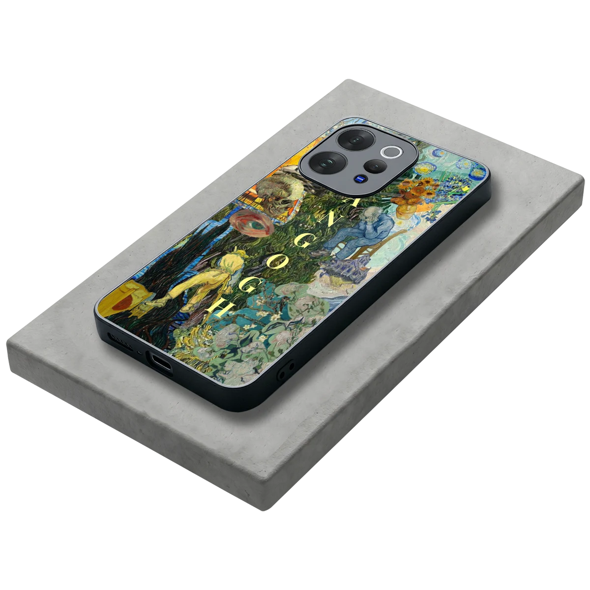 Van Gogh Collage stylish phone case for vivo v70 | glossy glass and slim fit