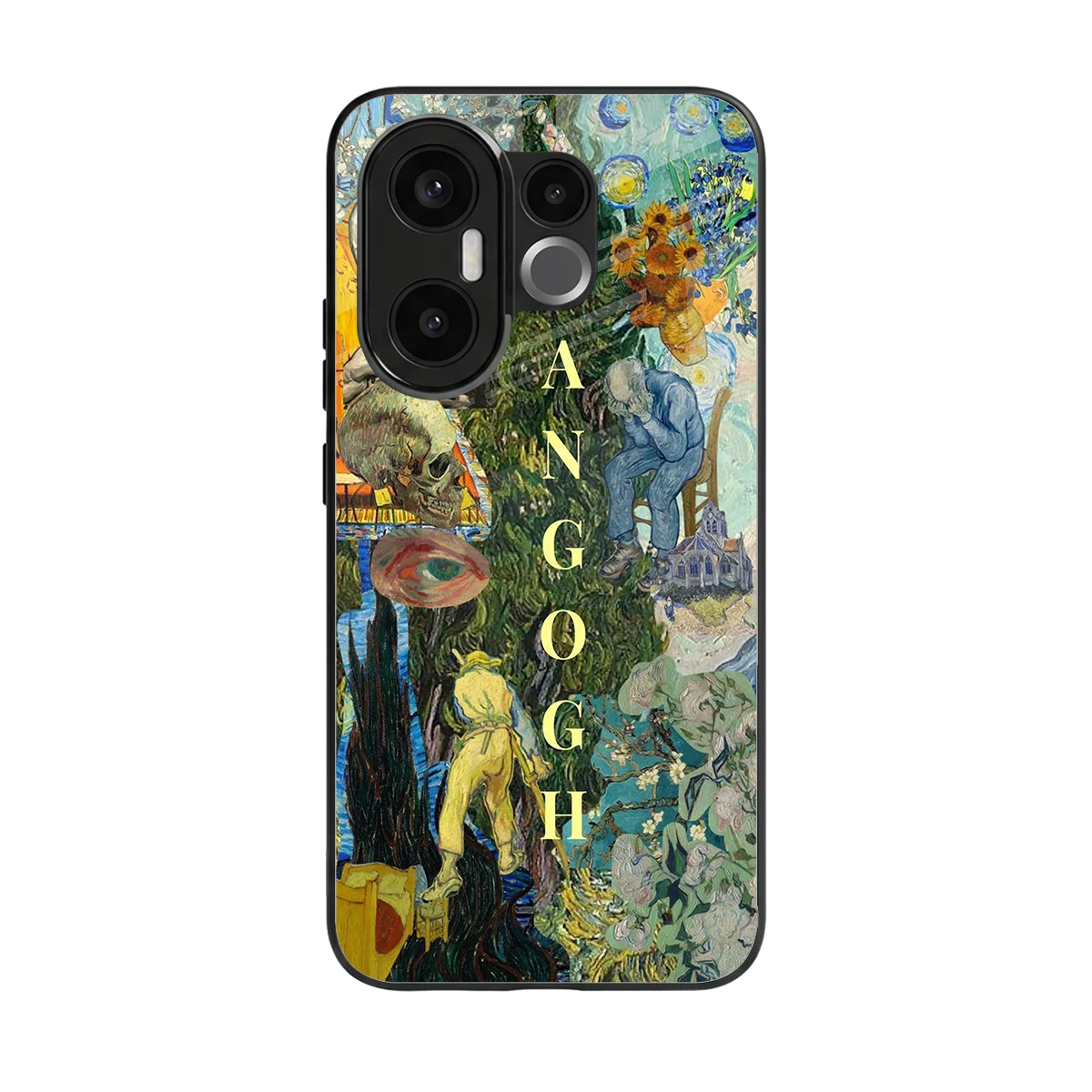 Van Gogh Collage back phone cover | glass case for vivo x200 fe