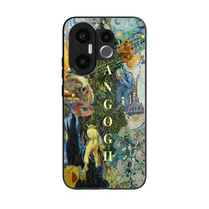 Van Gogh Collage back phone cover | glass case for vivo x200 fe