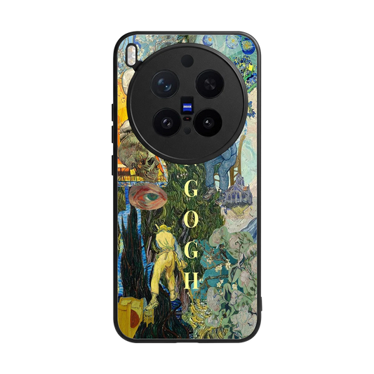 Van Gogh Collage back phone cover | glass case for vivo x300 pro