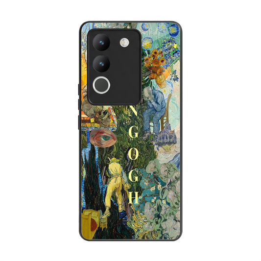 Van Gogh Collage back phone cover | glass case for vivo y200 5g