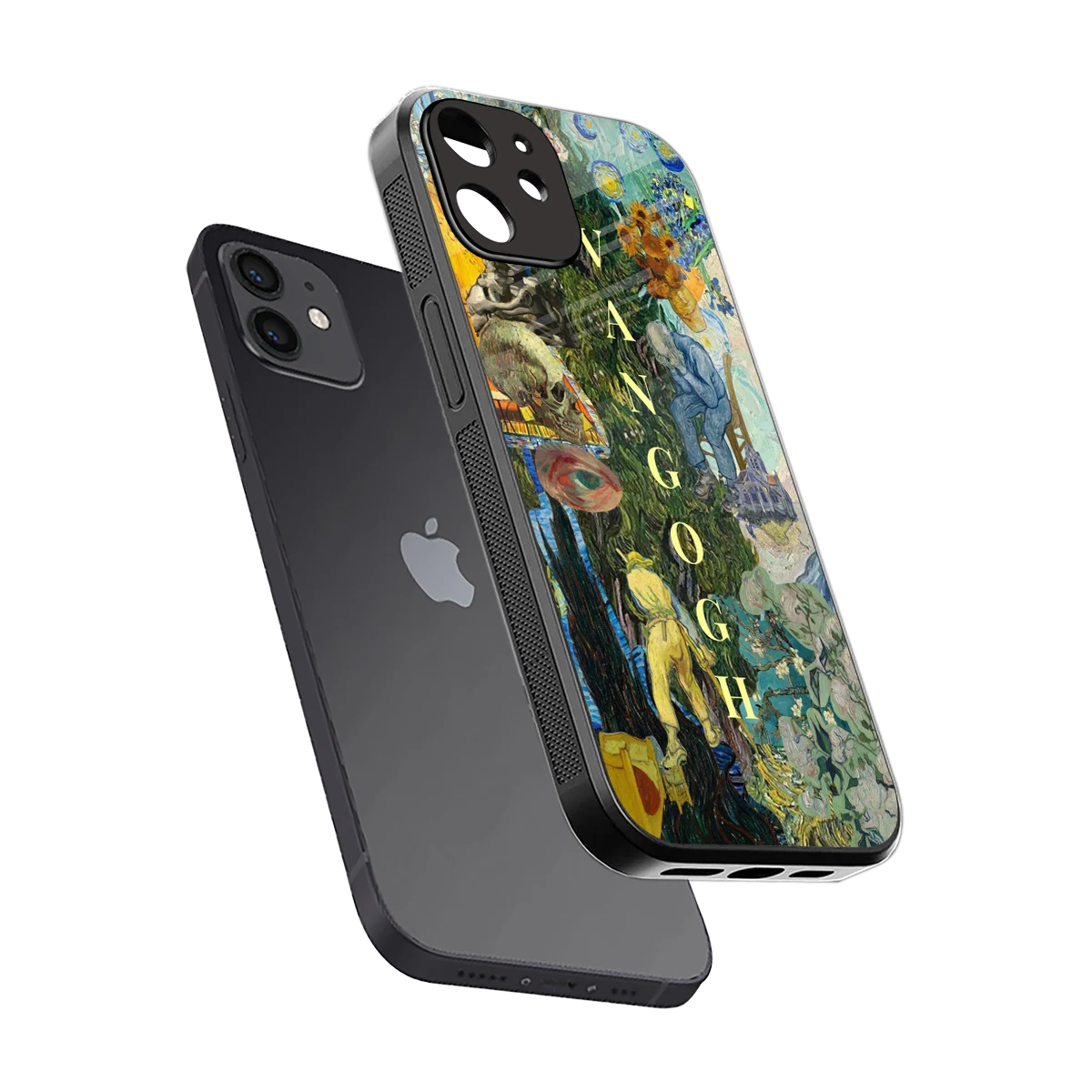 Van Gogh Collage sleek iphone 11 cover with tempered glass back and TPU edges